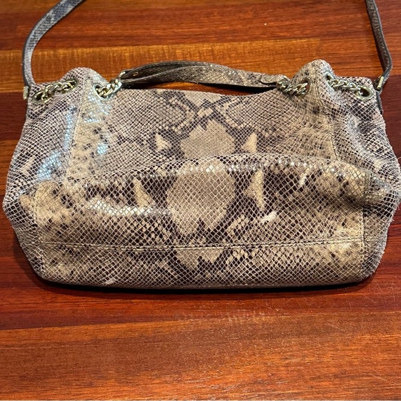 Michael Kors Jet Set Chain Snakeskin Gather Shoulder Tote - Picture 8 of 10